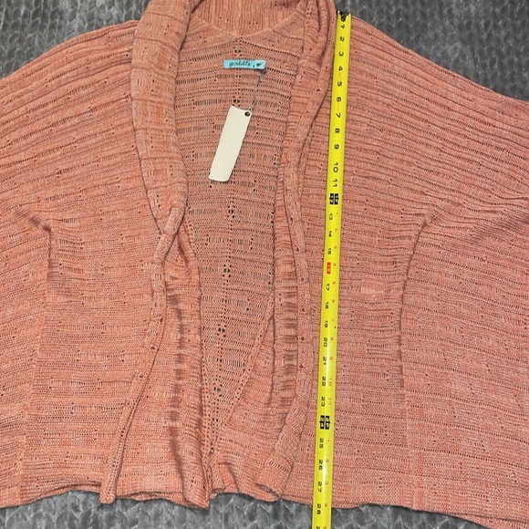 NWT Goddis Cableknit Open Front Cardigan Sweater Size M/L. Blake Terra Cotta. - Picture 8 of 9